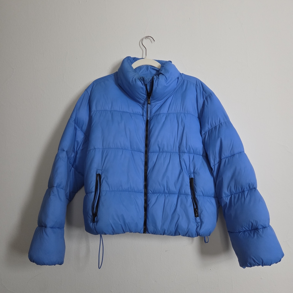 Old Navy Blue Short Puffer Water & Frost Resistant Winter Jacket